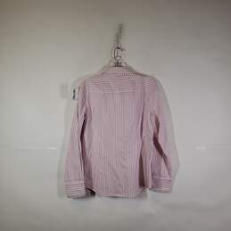 NWT Womens Fleece Striped Long Sleeve Collared Button-Up Shirt Size 8 alternative image