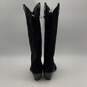 NWT Zara Womens Black Suede Mid Calf Cowgirl Western Dress Boots Size EU 39 image number 2