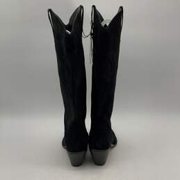 NWT Zara Womens Black Suede Mid Calf Cowgirl Western Dress Boots Size EU 39 alternative image