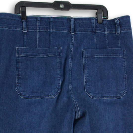 Mens Blue Denim Medium Wash Wide Leg Cropped Jeans Size 30 image number 4