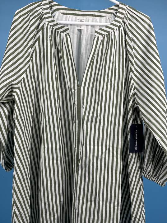 Melrose & Market Womens Green White Striped Mini Dress Size M T-0542973-H image number 2