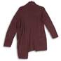 Tahari Womens Burgundy Knitted Long Sleeve Open Front Cardigan Sweater Size L image number 2