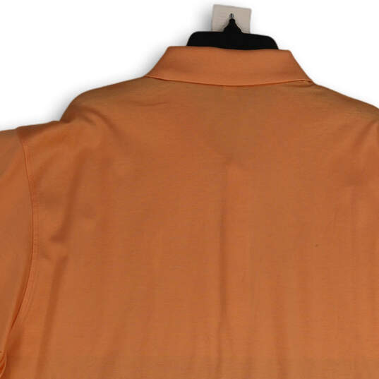 NWT Mens Orange Spread Collar Short Sleeve Polo Shirt Size XXL image number 2