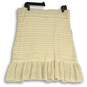 NWT Womens Ivory Crochet Elastic Waist Ruffle Hem Pull-On Mini Skirt Size XL image number 2