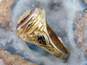 Vintage 10K Gold Ruby Cabochon & Black Enamel Class Ring 4.9g image number 3
