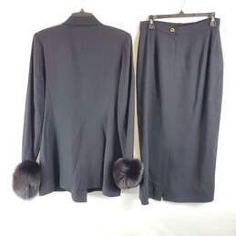 Lily & Taylor Women Black Skirt Suit Sz 8 alternative image