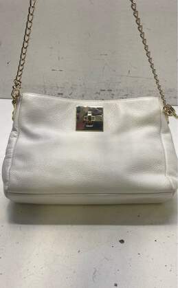 DKNY White Leather Gold Chain Crossbody Bag
