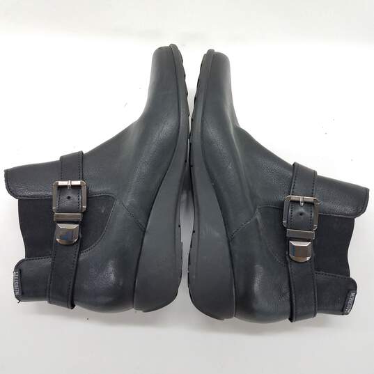Mephisto 'Stefania' Wedge Bootie Black Leather Buckle Boots Women Size 7 image number 4