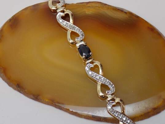 925 Vermeil Blue Sapphire & CZ Jewelry Lot image number 7