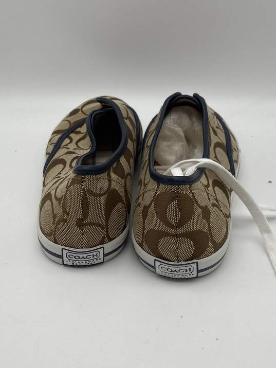 Authentic Womens Audrina Q368 Brown Monogram Sneaker Shoes Size 6.5B image number 4