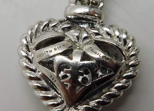 Judith Ripka 925 Cubic Zirconia & Pearl Charm Heart Pendant image number 5