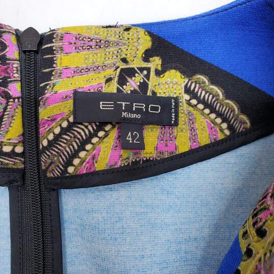 Etro Milano Long Sleeve Zip Back Dress Women's Size 42 image number 3