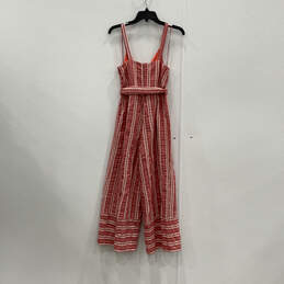 Womens Red Striped Sleeveless V-Neck Belted One-Piece Jumpsuit Size XS alternative image