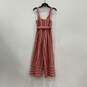 Womens Red Striped Sleeveless V-Neck Belted One-Piece Jumpsuit Size XS image number 2