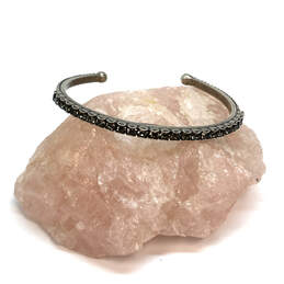 Designer Sorrelli Silver-Tone Crystal Cut Stone Adjustable Cuff Bracelet
