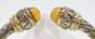 Designer Lorenzo 925 & 18K Yellow Gold Citrine Tip Cable Cuff Bracelet 43.1g image number 6