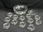 Vintage Anchor Hocking Clear White Grape Punch Bowl w/ 12 Cups image number 1