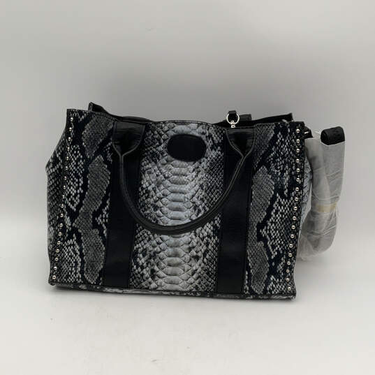 NWT Womens Leather Blue Black Inner Pocket Detachable Strap Crossbody Bag image number 2