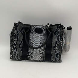 NWT Womens Leather Blue Black Inner Pocket Detachable Strap Crossbody Bag alternative image