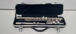 Merano Silver Tone Flute w/Black Hard Case