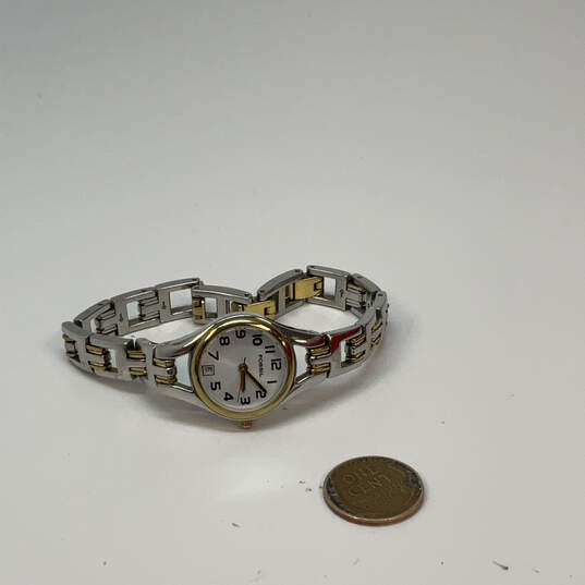 Designer Fossil F2 ES-1052 Two-Tone Round Dial Quartz Analog Wristwatch image number 3