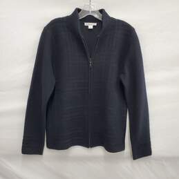 VTG Pendleton WM's Black Full Zip 100% Merino Wool Cardigan Size M