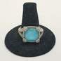 Judith Ripka 925 Silver Faceted Turquoise Diamondique Sz 9 3/4 Ring 12.7g image number 1