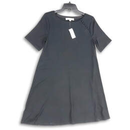 NWT Womens Black Round Neck Short Sleeve A-Line Dress Size Medium