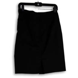 Womens Black Flat Front Back Zip Stretch Straight & Pencil Skirt Size 6 alternative image