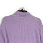 Womens Purple Long Sleeve Turtle Neck Cable Knit Pullover Sweater Size XS image number 4