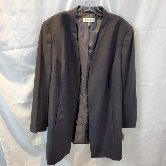 Kasper Black Long Sleeve Jacket Top Women's Size 22W NWT image number 1