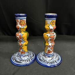 Pair of Tierra Fina Ceramic Candle Sticks alternative image