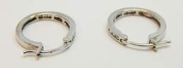 10K White Gold Diamond Accent Hoop Earrings 2.4g alternative image
