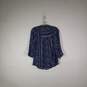 Womens Geometric 3/4 Sleeve Split Neck Pullover Blouse Top Size Medium image number 2