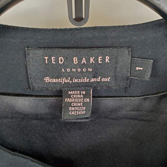 Ted Baker Women Black Peplum Dress Sz 1 image number 3
