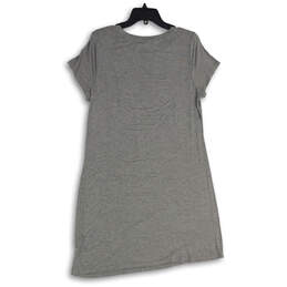 Womens Gray Heather Short Sleeve Round Neck Pullover T Shirt Size Large alternative image