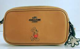 COACH 56268B Mickey Mouse Brown Leather Crossbody Bag