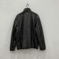 Mens Brown Leather Long Sleeve Pockets Full-Zip Motorcycle Jacket Size L image number 2