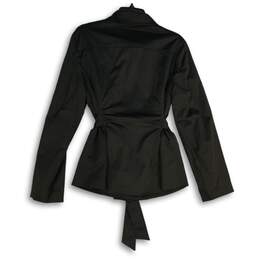 Harve Benard Womens Black Long Sleeve Flap Pocket Belted Jacket Size Medium alternative image