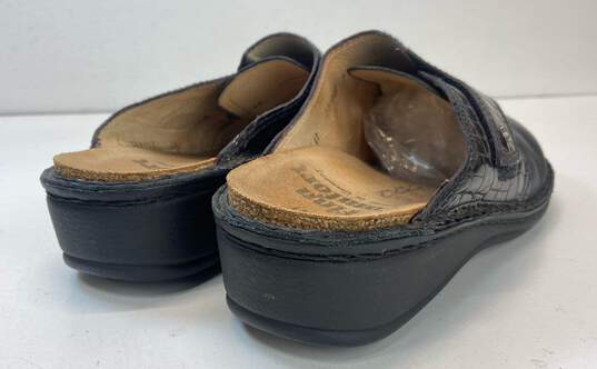 Finn Comfort Leather Croc Embossed Sandals Slides Shoes Size 41 image number 5