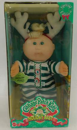 VTG 1998 Mattel Cabbage Patch Kids Holiday Baby Reindeer Antlers Special Edition Doll NIB