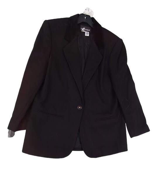 Vintage Womens Black Long Sleeve Wool Blazer Suit Jacket Size 12 image number 1