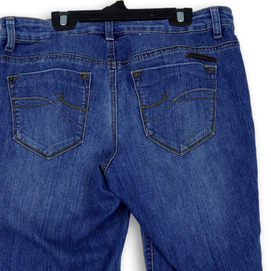 Womens Blue Medium Wash Stretch Pockets Denim Bootcut Jeans Size 14WR image number 4