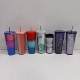Lot of 7 Assorted Starbucks Plastic Tumblers alternative image