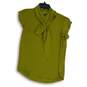 7th Avenue New York & Company Design Studio Womens Green Tie Neck Blouse Top S image number 1