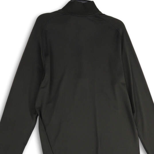 NWT Womens Black Long Sleeve Mock Neck Half Zip Activewear Top Size Large image number 4