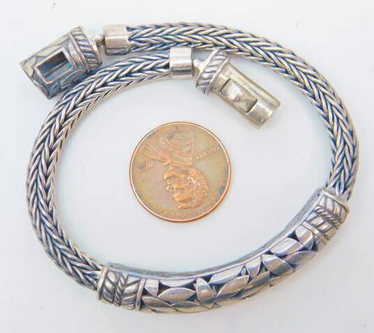 Annika Witt Sterling Silver Leaf Design Wheat Chain Bracelet 27.6g image number 5