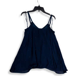 NWT Womens Blue Beaded V-Neck Spaghetti Strap Camisole Top Size S alternative image