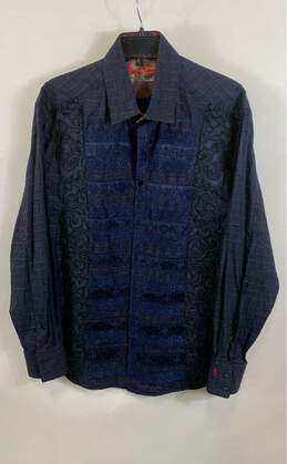 Robert Graham Mens Gray Limited Edition Long Sleeve Button-Up Shirt Size Large
