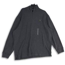 NWT Polo Ralph Lauren Mens Gray 1/4 Zip Long Sleeve Pullover Sweater Size XXL